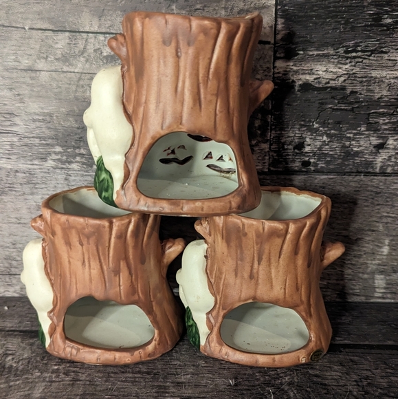 3 Small Porcelain Halloween Votive Holders - Picture 3 of 3